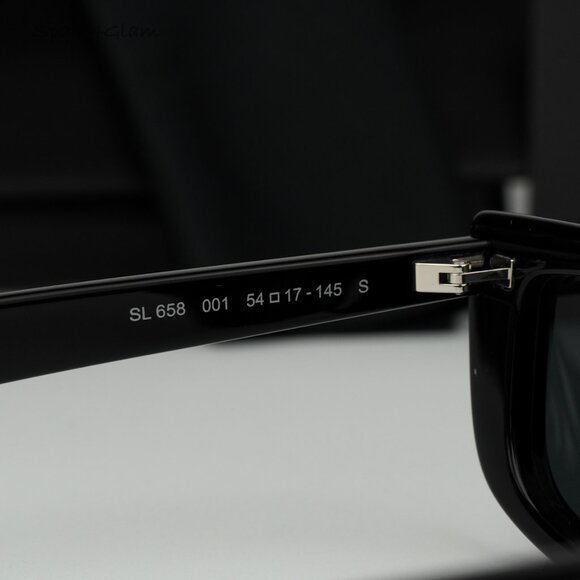BRAND NEW Saint Laurent SL658 001 Black Rectangle Unisex Sunglasses - Picture 7 of 12
